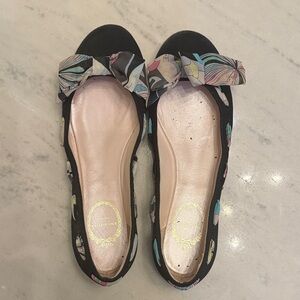 Pucci Navy Floral Bow Flats